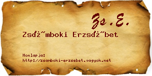 Zsámboki Erzsébet névjegykártya